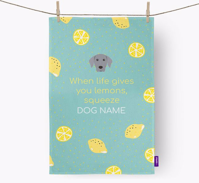 Personalised 'When Life Gives You Lemons' Dish Towel with {breedFullName} Icon